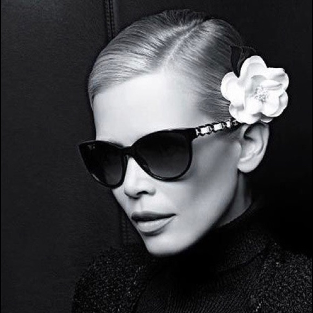 Chanel cat eye gold chain sunglasses